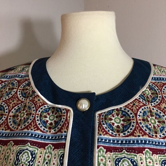 Adriana Papell Boho Pasley Blazer Size Large - Picture 7 of 13